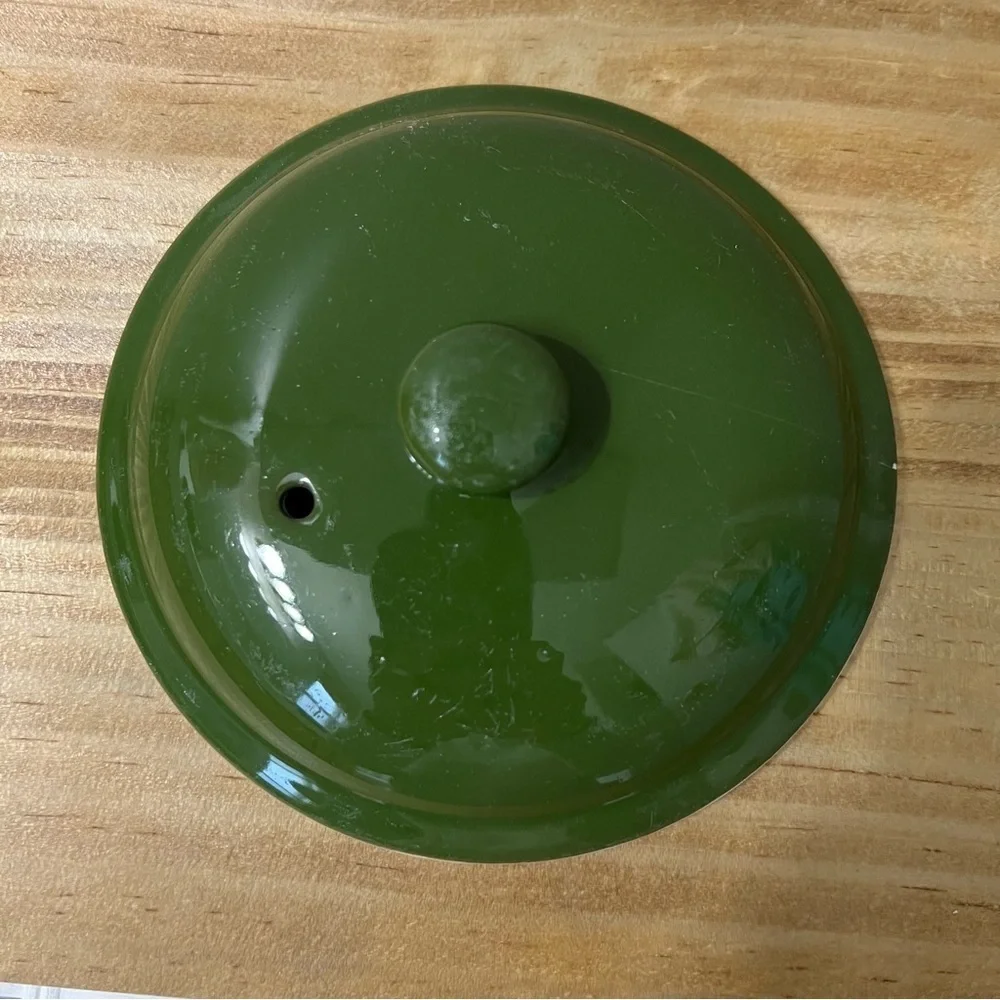 Vintage Hall China 66 Individual Casserole Dish with Lid in Green 6”